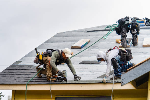 Professional Gutter Installation technician working in Linden, MI